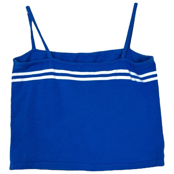Forever 21 Royal Blue White Stripes Y2K Sleeveless Crop Tank Top Cami size Small - Picture 2 of 3